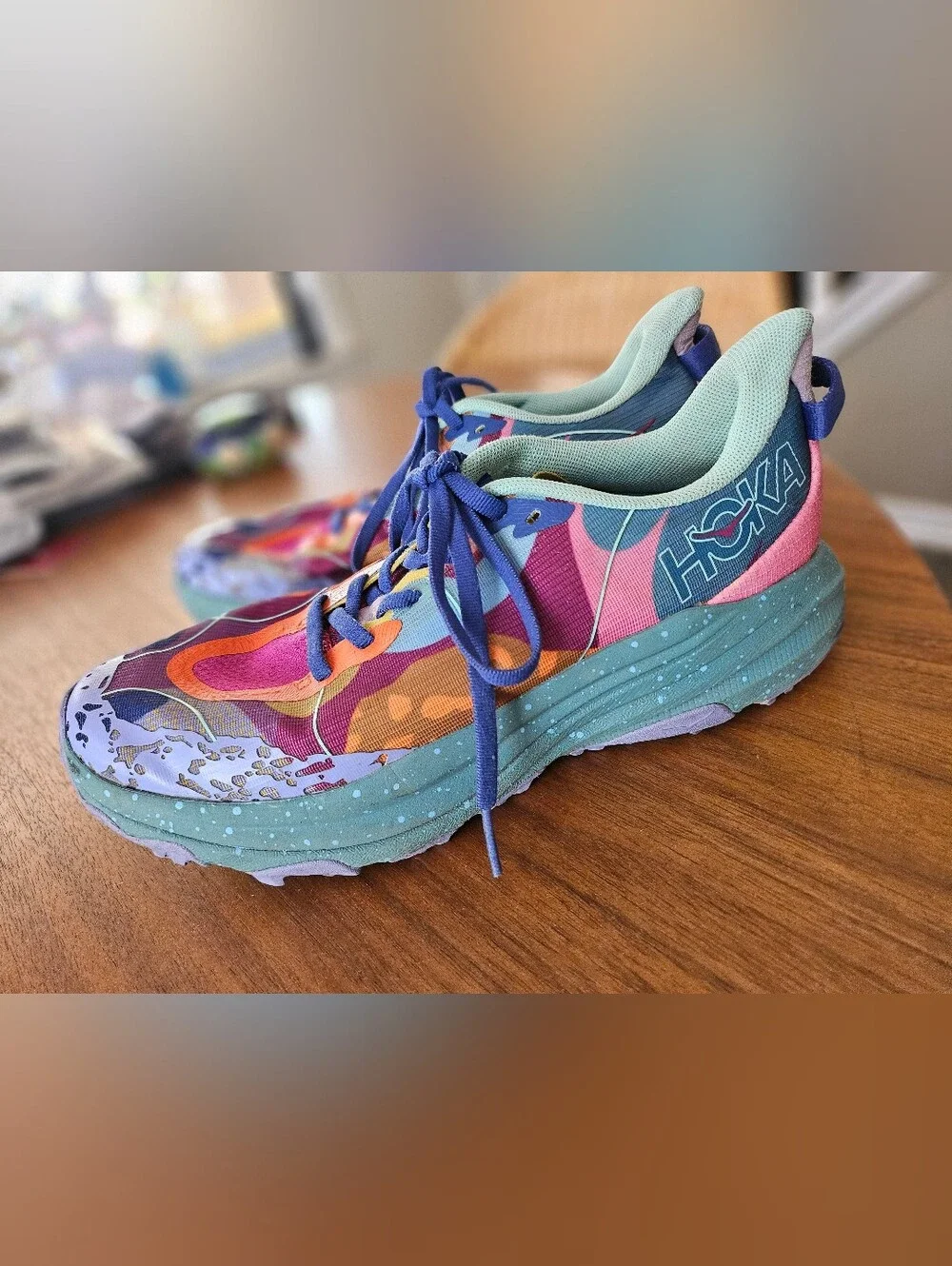 Hoka Speedgoat 6 Studio Proba Sneakers Teal, Orange & Pink, Purple 6MD